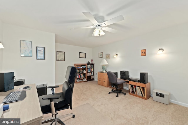 201 Denison St, Fredericksburg, VA 22406 - home office featuring light colored carpet and a ceiling fan