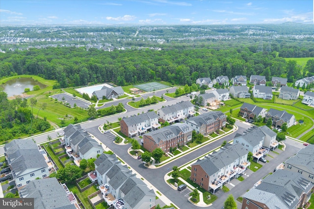 25672 Azalea Garden Ter, Aldie, VA 20105 - aerial perspective of suburban area with a nearby body of water and a forest
