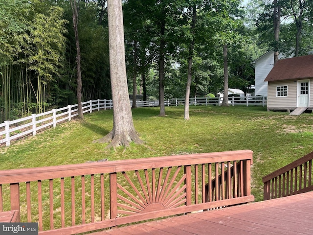 35904 Army Navy Dr, Mechanicsville, MD 20659 - wooden terrace with view of wooded area