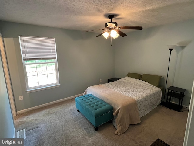 35904 Army Navy Dr, Mechanicsville, MD 20659 - bedroom featuring a textured ceiling, carpet floors, and ceiling fan