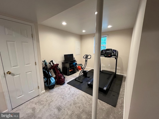35904 Army Navy Dr, Mechanicsville, MD 20659 - workout area with carpet, recessed lighting, and electric panel
