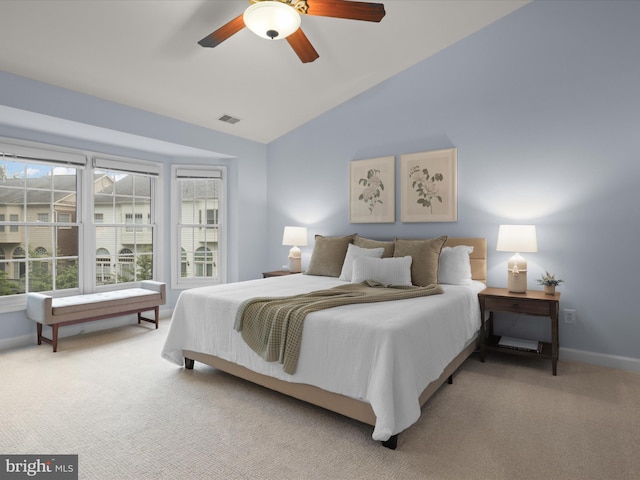 1473 Northern Neck Dr, Vienna, VA 22182 - carpeted bedroom with lofted ceiling and a ceiling fan