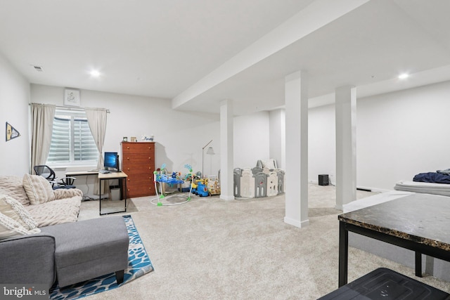 213 Wynstone Ct, Colmar, PA 18915 - carpeted living area with recessed lighting