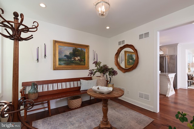 1032 N New St, West Chester, PA 19380 - sitting room with a chandelier, wood finished floors, and recessed lighting