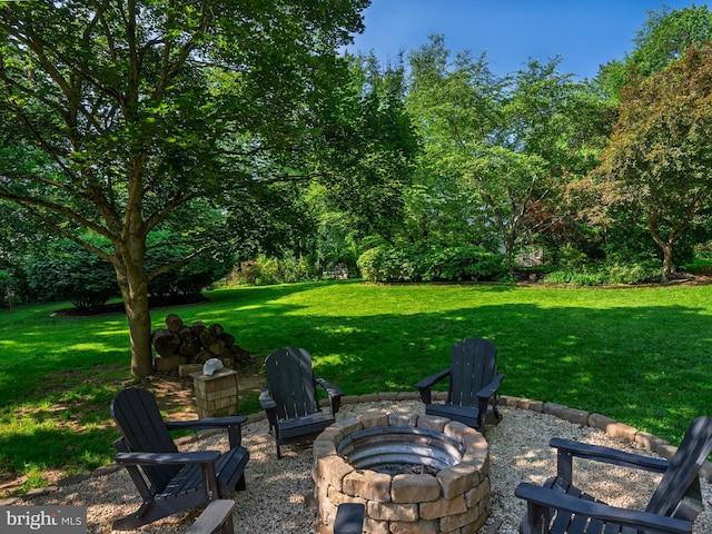 1032 N New St, West Chester, PA 19380 - view of grassy yard with an outdoor fire pit