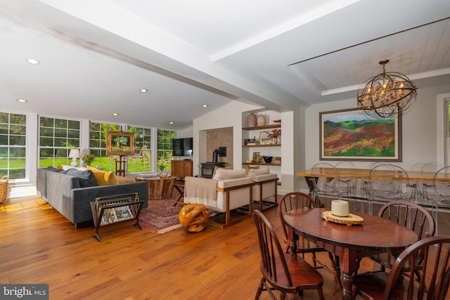 1032 N New St, West Chester, PA 19380 - dining space with light wood finished floors, recessed lighting, and a chandelier