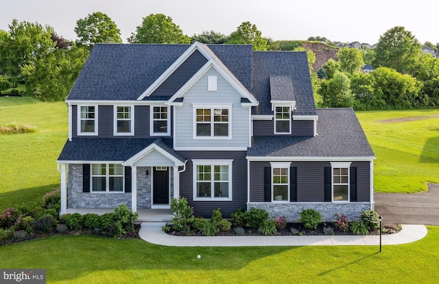 809 Cherry St, Phoenixville, PA 19460 - view of front facade with stone siding and a front lawn
