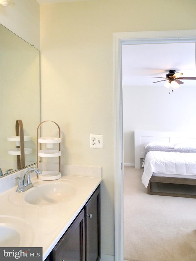 15152 Santander Dr, Gainesville, VA 20155 - bathroom featuring double vanity and ceiling fan