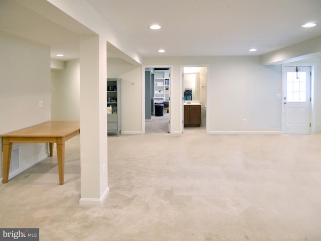 15152 Santander Dr, Gainesville, VA 20155 - below grade area featuring light carpet and recessed lighting