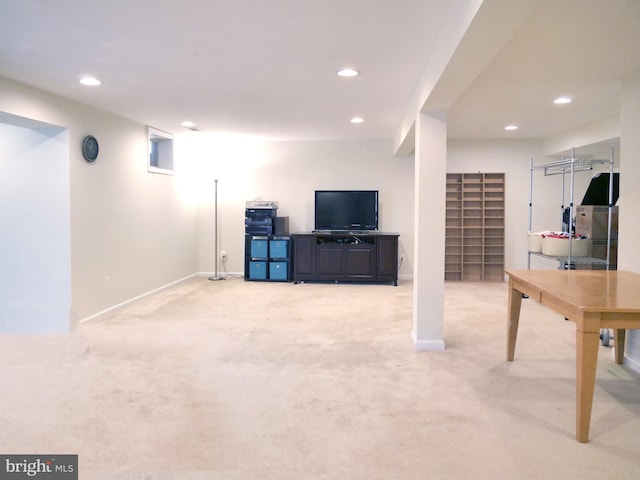 15152 Santander Dr, Gainesville, VA 20155 - finished basement featuring light carpet and recessed lighting