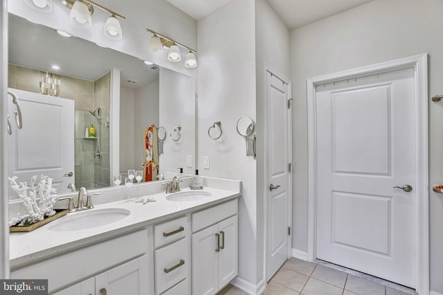 15937 Cucumber Magnolia Way, Haymarket, VA 20169 - full bath featuring double vanity, tile patterned flooring, and tiled shower