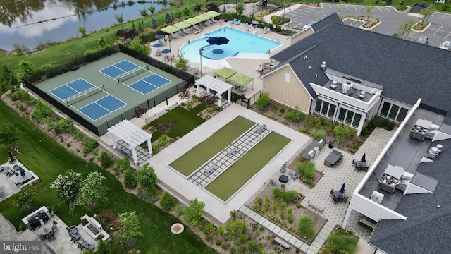 15937 Cucumber Magnolia Way, Haymarket, VA 20169 - drone / aerial view of a pool