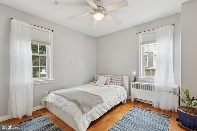 589 Wilson St, Pottstown, PA 19464 - bedroom with radiator heating unit and ceiling fan