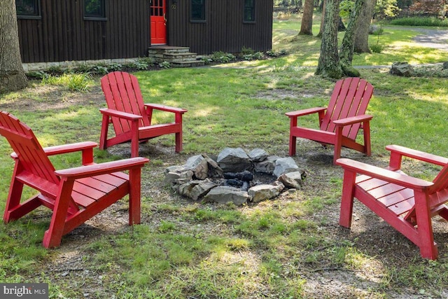 200 Sweetbriar, Winchester, VA 22603 - view of green lawn featuring an outdoor fire pit