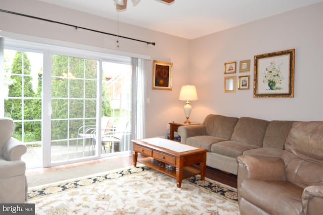 12 Atrium Dr, Trenton, NJ 08620 - living area featuring a ceiling fan and wood finished floors