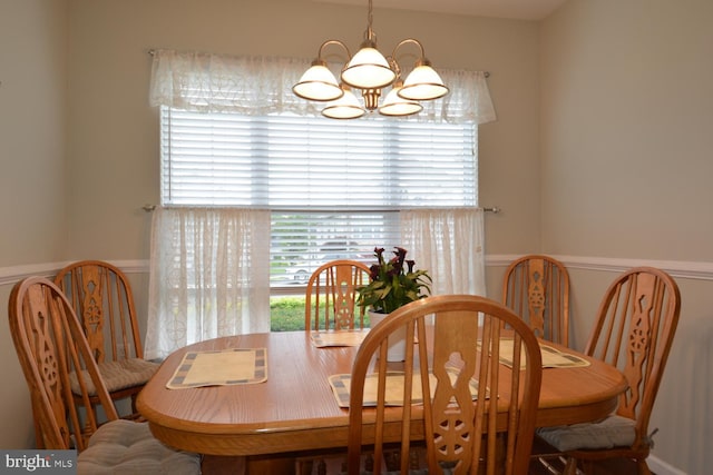 12 Atrium Dr, Trenton, NJ 08620 - dining space with a chandelier and a wainscoted wall