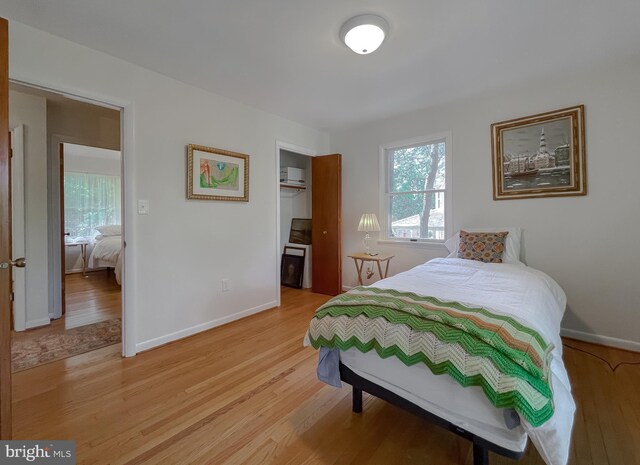 12987 Holly Way, Lusby, MD 20657 - bedroom featuring light wood finished floors, multiple windows, and a closet
