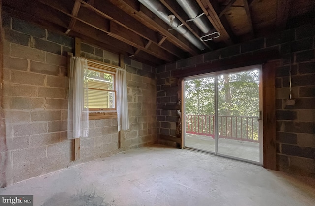 12987 Holly Way, Lusby, MD 20657 - misc room featuring unfinished concrete flooring and concrete block wall