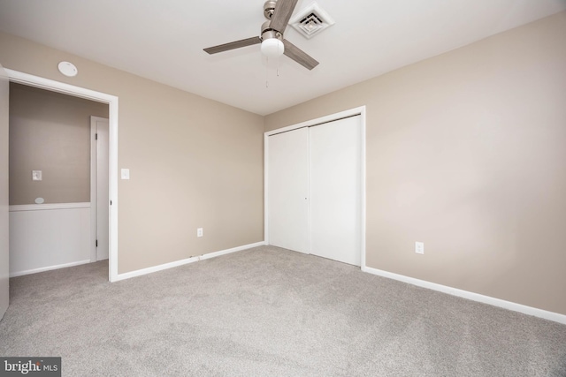 7043 Cromwell Ave, Salisbury, MD 21804 - unfurnished bedroom featuring carpet flooring, a closet, and a ceiling fan