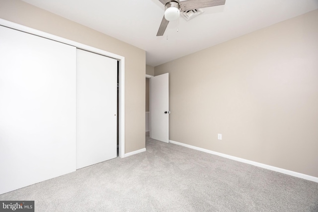 7043 Cromwell Ave, Salisbury, MD 21804 - unfurnished bedroom featuring carpet floors, a closet, and a ceiling fan
