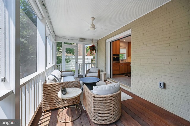 1646 Foxhall Rd NW, Washington, DC 20007 - sunroom featuring ceiling fan
