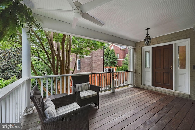 1646 Foxhall Rd NW, Washington, DC 20007 - wooden deck featuring a ceiling fan