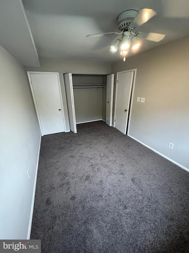 1730 Fountain Rock Way Unit 1730-C, Edgewood, MD 21040 - unfurnished bedroom with dark carpet and ceiling fan