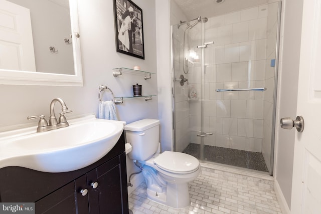4328 Rolling Stone Way, Alexandria, VA 22306 - bathroom with vanity, a shower stall, and tile patterned flooring
