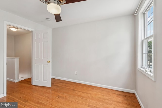 434 N Budd St, Philadelphia, PA 19104 - unfurnished bedroom featuring light wood finished floors and ceiling fan