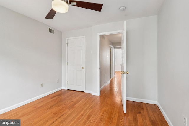 434 N Budd St, Philadelphia, PA 19104 - unfurnished bedroom with light wood-style floors and ceiling fan