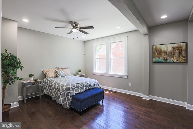 4001 Ridgecroft Rd, Baltimore, MD 21206 - bedroom with hardwood / wood-style floors, recessed lighting, and a ceiling fan