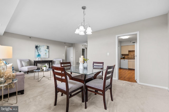 5501 Seminary Rd Unit 407S, Falls Church, VA 22041 - dining room featuring light colored carpet and a chandelier