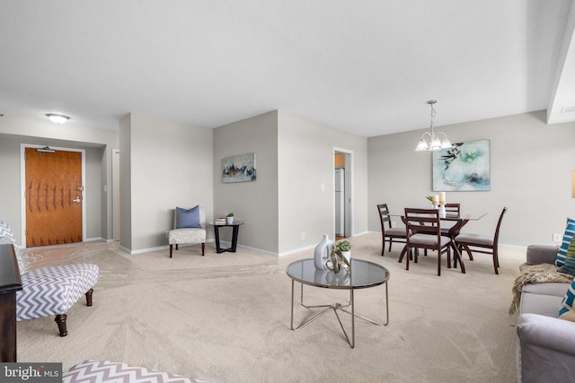 5501 Seminary Rd Unit 407S, Falls Church, VA 22041 - living room with light carpet and a chandelier