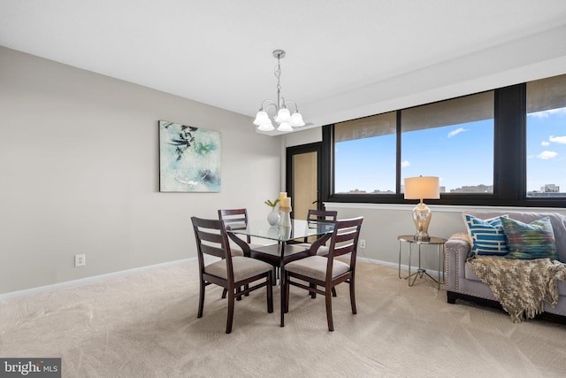 5501 Seminary Rd Unit 407S, Falls Church, VA 22041 - dining room featuring a chandelier and light colored carpet