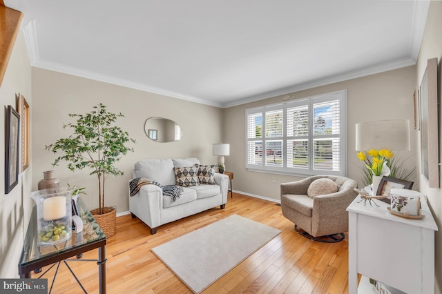 1632 Breakers Dr, Manahawkin, NJ 08050 - living room featuring crown molding and light wood-style flooring