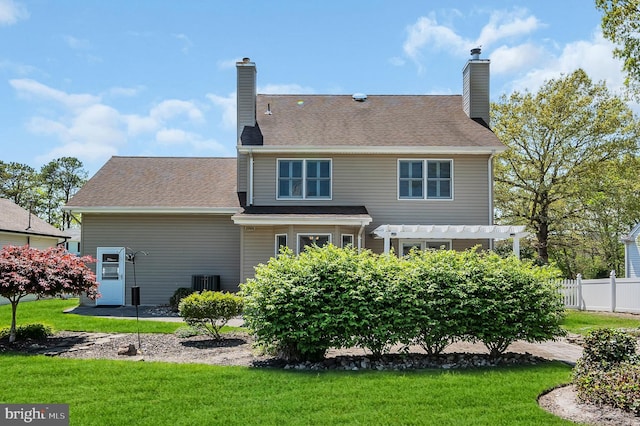 1632 Breakers Dr, Manahawkin, NJ 08050 - back of property featuring a chimney and a pergola