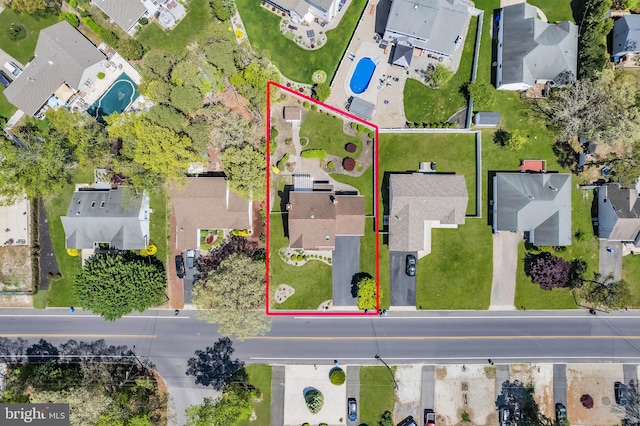 1632 Breakers Dr, Manahawkin, NJ 08050 - aerial perspective of suburban area with property parcel outlined