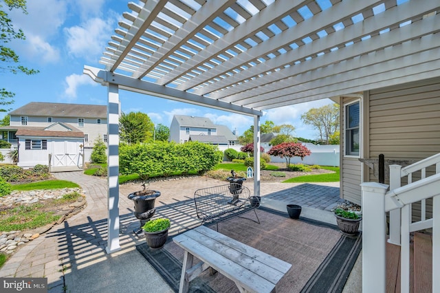 1632 Breakers Dr, Manahawkin, NJ 08050 - view of patio featuring a pergola and a storage unit