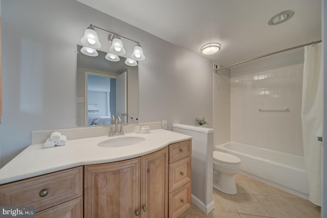 5300 Holmes Run Pkwy Unit 709, Alexandria, VA 22304 - full bathroom with tile patterned floors, shower / bathtub combination with curtain, vanity, and ensuite bath