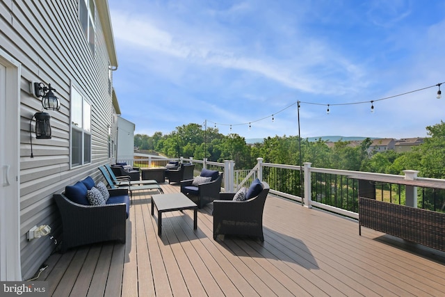 2014 Fauna Dr, Frederick, MD 21702 - wooden deck featuring an outdoor hangout area