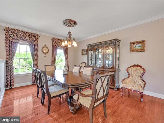 42 Bissenden Way, Reinholds, PA 17569 - dining space with a chandelier, ornamental molding, light wood-style floors, and plenty of natural light