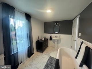 189 Rolling Stone Rd, Kylertown, PA 16847 - bathroom with a bathtub and marble finish flooring
