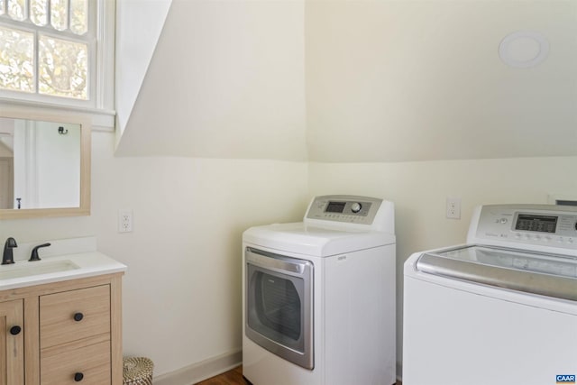 2024 Rivermont Ave, Lynchburg, VA 24503 - washroom with separate washer and dryer and cabinet space