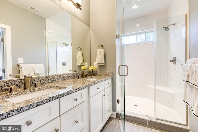6006 Charles Xing, Ellicott City, MD 21043 - full bathroom with double vanity and a stall shower