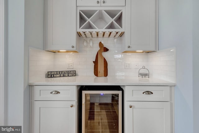 1510 N Bay Shore Dr, Milton, DE 19968 - indoor dry bar with beverage cooler and tasteful backsplash