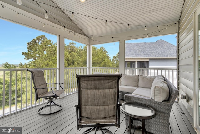 1510 N Bay Shore Dr, Milton, DE 19968 - wooden deck featuring outdoor lounge area