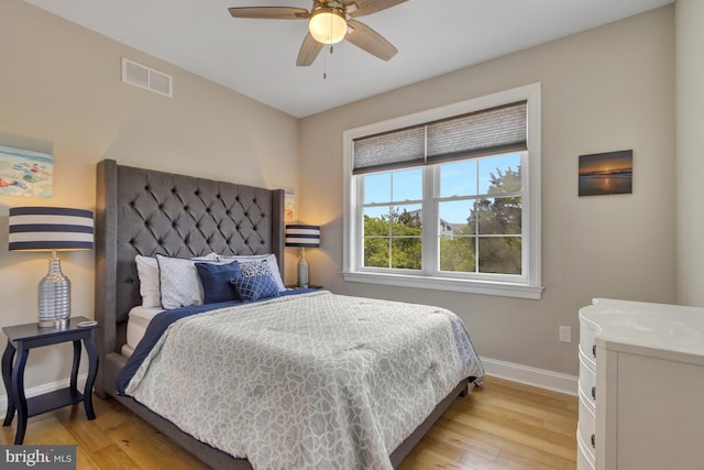 1510 N Bay Shore Dr, Milton, DE 19968 - bedroom featuring light wood-style floors and a ceiling fan
