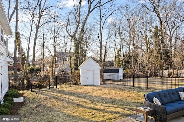 810 Cedar Ave, Haddonfield, NJ 08033 - fenced backyard with a storage shed and outdoor lounge area