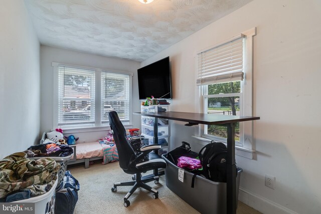 4006 6th St, North Beach, MD 20714 - office space with carpet floors and a textured ceiling