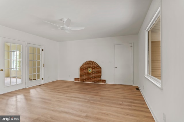 7 Forest Ln, Carlisle, PA 17015 - unfurnished living room featuring light wood-style flooring and ceiling fan